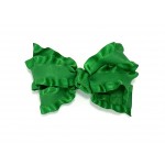 Green (Emerald Green) Double Ruffle Bow - 3 Inch